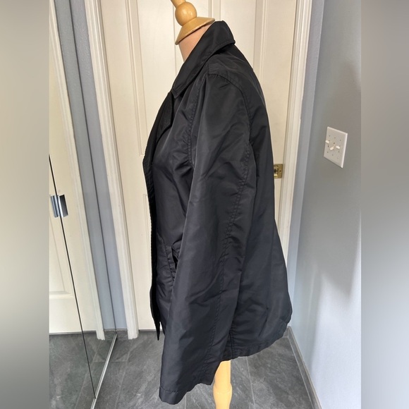 Vintage J Crew Black Double Breasted‎ Rain Coat Trench - Picture 4 of 8
